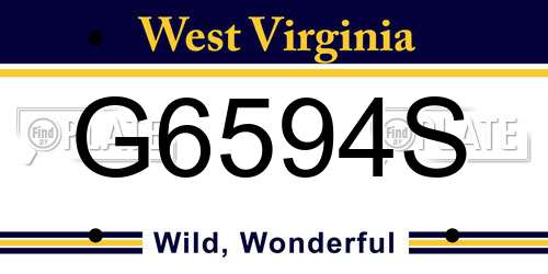 G6594S West Virginia License Plate