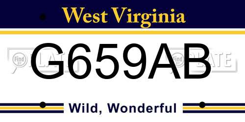 G659AB West Virginia License Plate