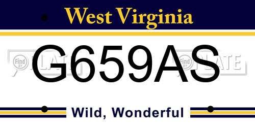 G659AS West Virginia License Plate