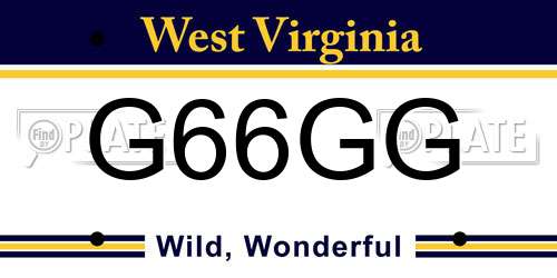 G66GG West Virginia License Plate
