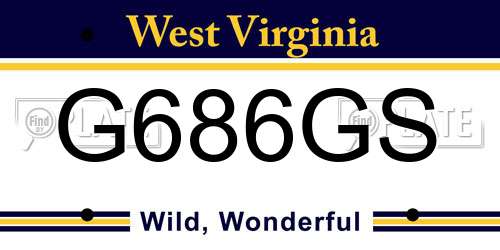 G686GS West Virginia License Plate