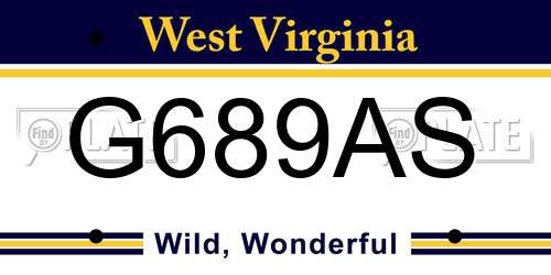 G689AS West Virginia License Plate
