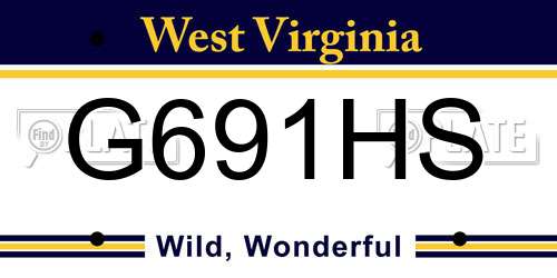 G691HS West Virginia License Plate