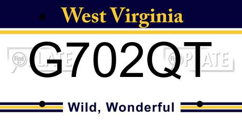 G702QT West Virginia License Plate