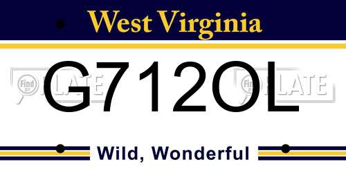 G712OL West Virginia License Plate