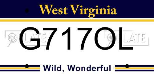 G717OL West Virginia License Plate