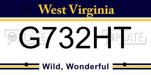 G732HT West Virginia License Plate
