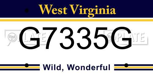 G7335G West Virginia License Plate