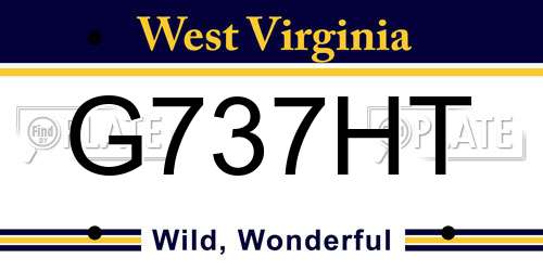 G737HT West Virginia License Plate