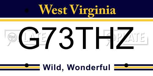 G73THZ West Virginia License Plate