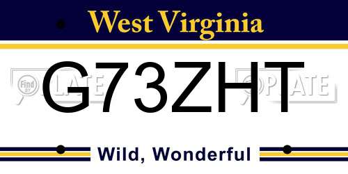 G73ZHT West Virginia License Plate