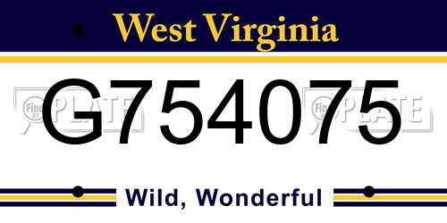 G754075 West Virginia License Plate