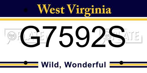 G7592S West Virginia License Plate