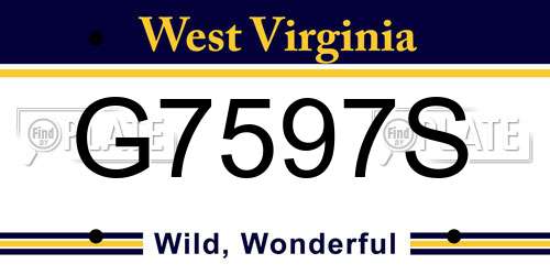 G7597S West Virginia License Plate