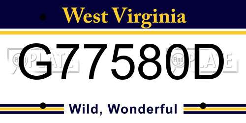 G77580D West Virginia License Plate