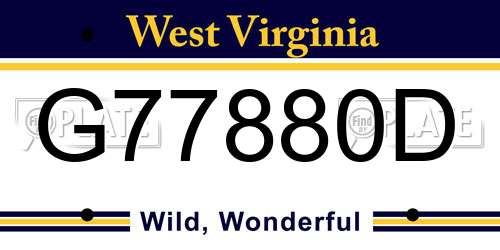 G77880D West Virginia License Plate