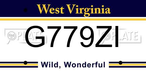 G779ZI West Virginia License Plate