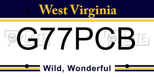G77PCB West Virginia License Plate