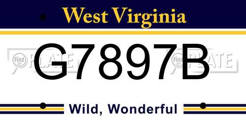 G7897B West Virginia License Plate