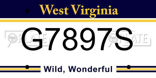 G7897S West Virginia License Plate