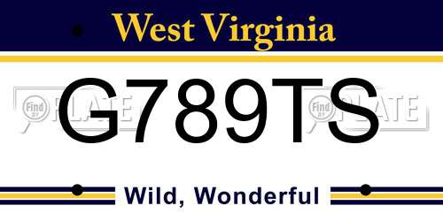 G789TS West Virginia License Plate