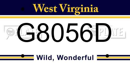 G8056D West Virginia License Plate