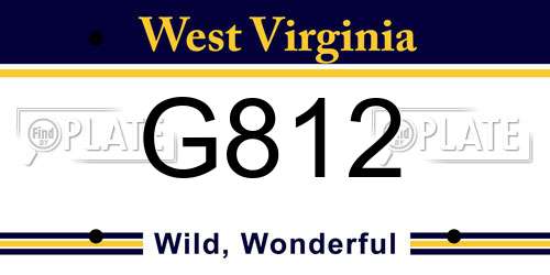 G812 West Virginia License Plate