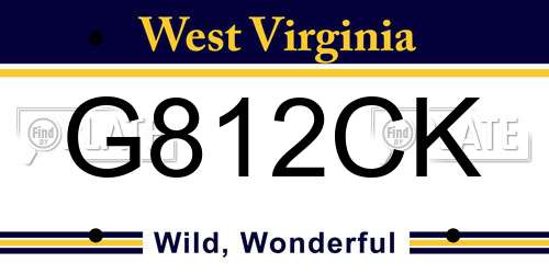 G812CK West Virginia License Plate