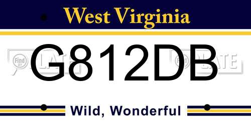 G812DB West Virginia License Plate