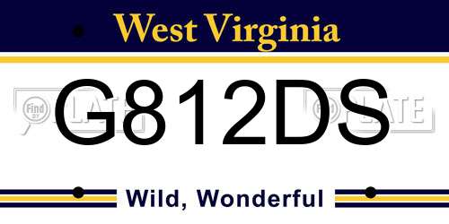 G812DS West Virginia License Plate