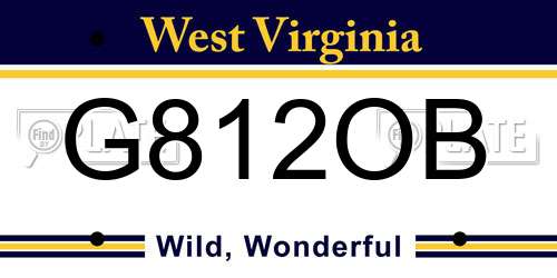 G812OB West Virginia License Plate