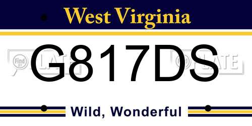 G817DS West Virginia License Plate