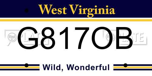 G817OB West Virginia License Plate