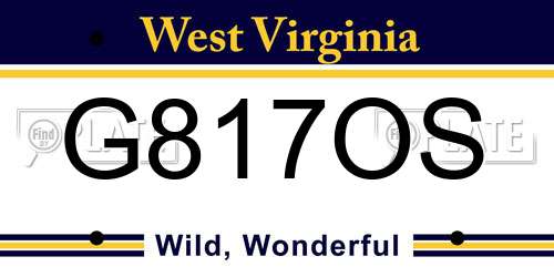 G817OS West Virginia License Plate
