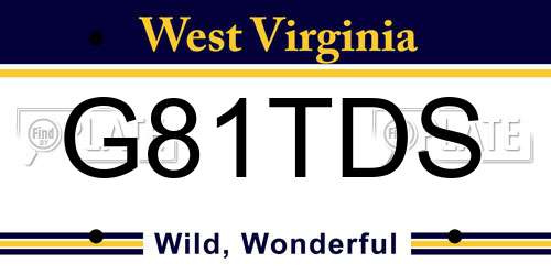 G81TDS West Virginia License Plate