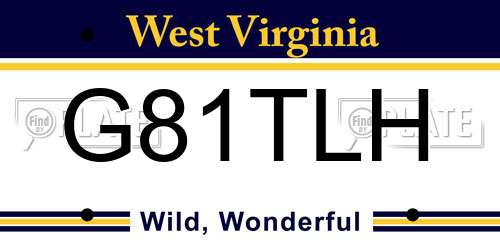 G81TLH West Virginia License Plate