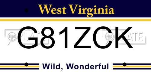 G81ZCK West Virginia License Plate