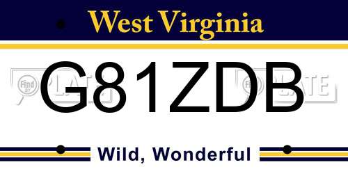 G81ZDB West Virginia License Plate