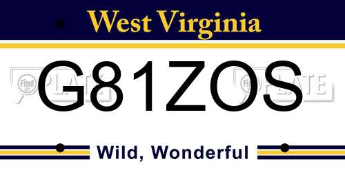 G81ZOS West Virginia License Plate