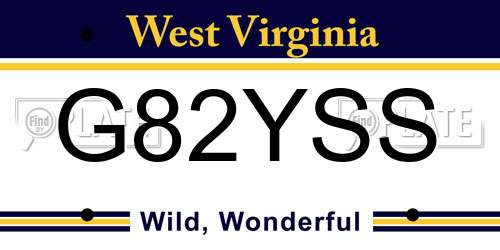 G82YSS West Virginia License Plate
