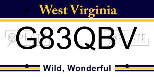 G83QBV West Virginia License Plate