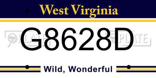 G8628D West Virginia License Plate