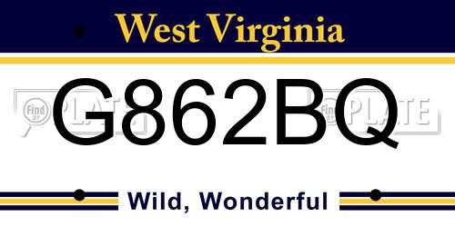 G862BQ West Virginia License Plate