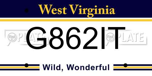 G862IT West Virginia License Plate