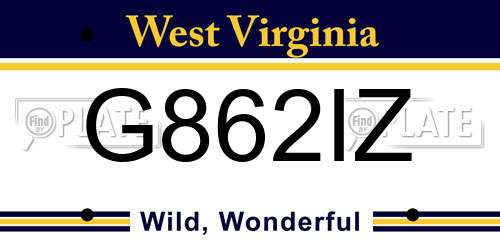 G862IZ West Virginia License Plate