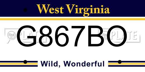 G867BO West Virginia License Plate
