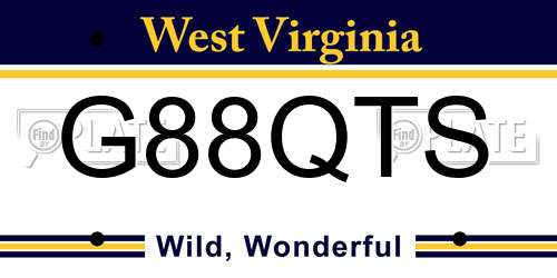 G88QTS West Virginia License Plate