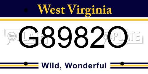 G8982O West Virginia License Plate