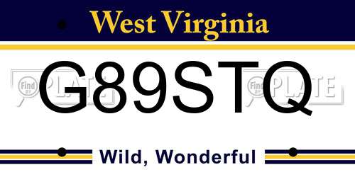 G89STQ West Virginia License Plate