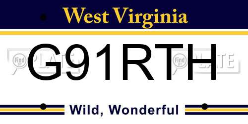 G91RTH West Virginia License Plate